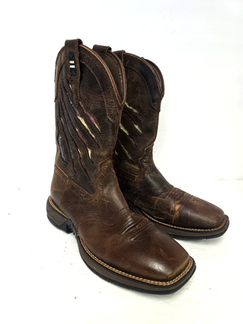 Cody James Men's MLBF-3 Scratch American Flag Lite Western Boot Brown Size 9D